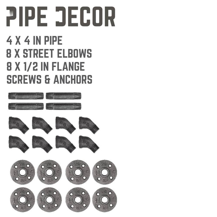 1/2 in. x 4 in. Double Flange Angled Bracket Kit, 4 Pack - Sweatfully