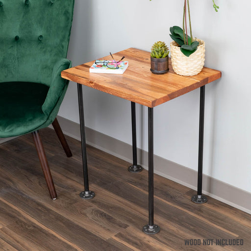 1/2 in. x 24 in. Round Flange Pipe Table Legs - 4 Pack - Sweatfully