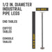 1/2 in. x 24 in. Round Flange Pipe Table Legs - 4 Pack - Sweatfully