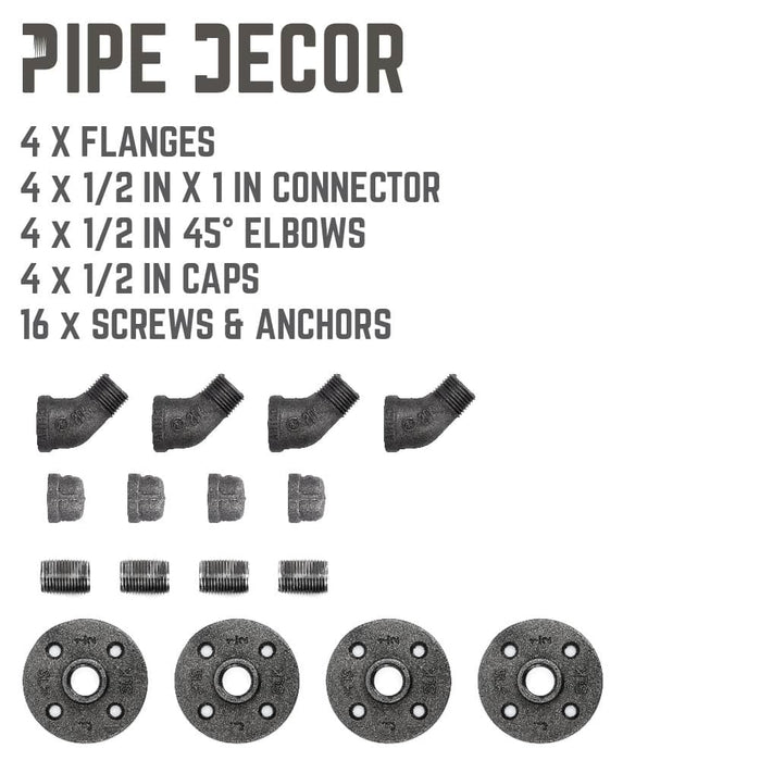 Wall Hook 4 Pack By PIPE DECOR - Sweatfully