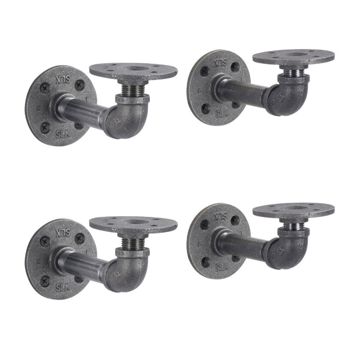1/2 in. x 4 in. Double Flange Shelf Bracket, 4 Pack - Sweatfully