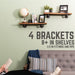 1/2 in. x 4 in. Double Flange Shelf Bracket, 4 Pack - Sweatfully