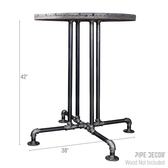 Black Jack Bar Height Pipe Table Legs - Sweatfully
