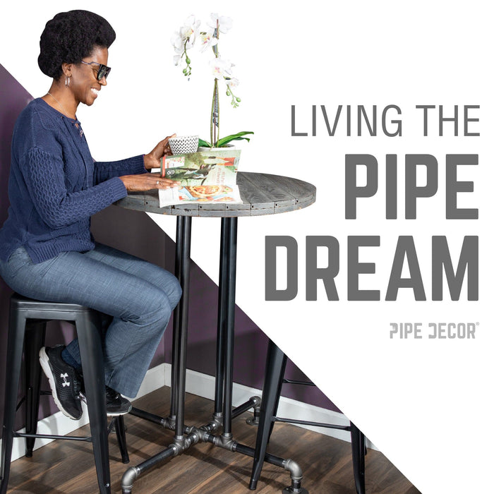 Black Jack Bar Height Pipe Table Legs - Sweatfully