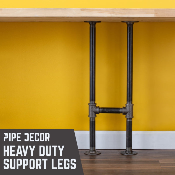 1 in. Heavy Duty H Round Flange Desk Support Leg - 1 Leg - Sweatfully