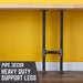 1 in. Heavy Duty H Round Flange Desk Support Leg - 1 Leg - Sweatfully
