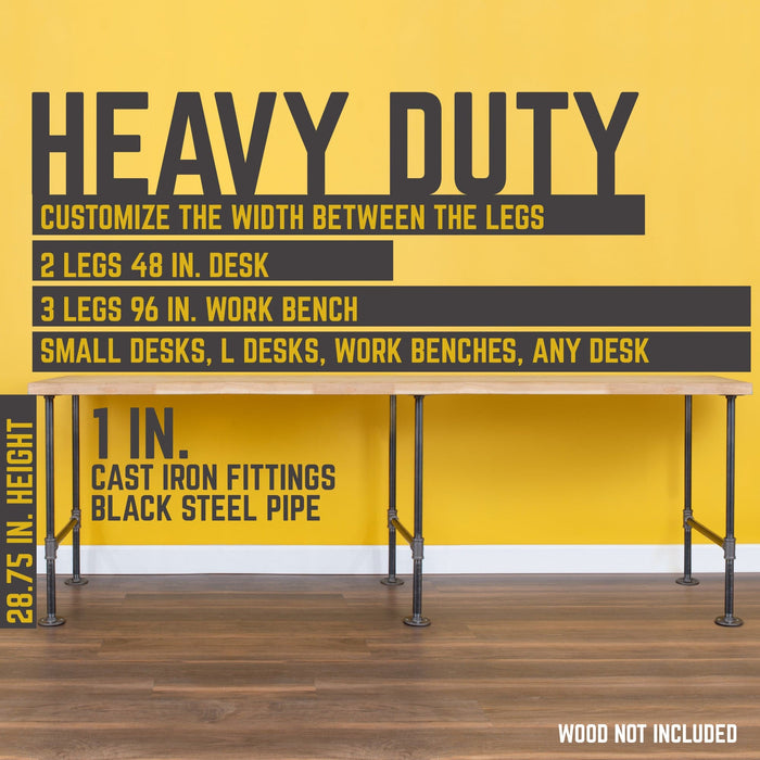 1 in. Heavy Duty H Round Flange Desk Main. Leg - 1 Leg - Sweatfully