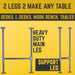 1 in. Heavy Duty H Round Flange Desk Main. Leg - 1 Leg - Sweatfully
