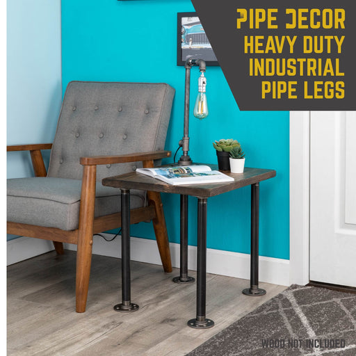 1 in. x 18 in. Round Flange Pipe Table Legs - 4 Pack - Sweatfully