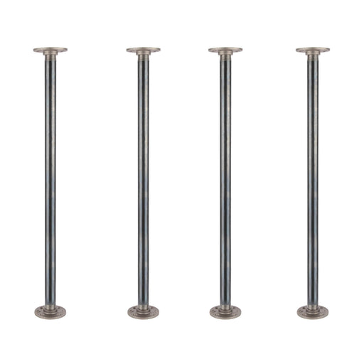 1 in. x 30 in. Round Flange Pipe Table Legs - 4 Pack - Sweatfully