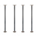 1 in. x 30 in. Round Flange Pipe Table Legs - 4 Pack - Sweatfully