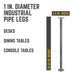 1 in. x 30 in. Round Flange Pipe Table Legs - 4 Pack - Sweatfully