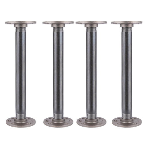 1 in. x 12 in. Round Flange Pipe Table Legs - 4 Pack - Sweatfully