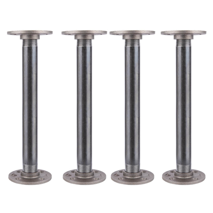 1 in. x 12 in. Round Flange Pipe Table Legs - 4 Pack - Sweatfully