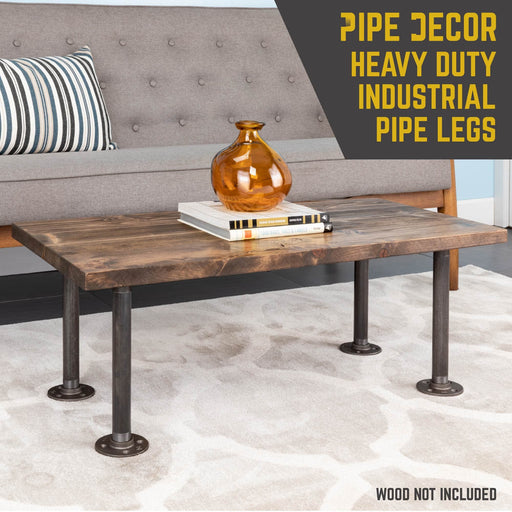 1 in. x 12 in. Round Flange Pipe Table Legs - 4 Pack - Sweatfully