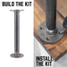 1 in. x 12 in. Round Flange Pipe Table Legs - 4 Pack - Sweatfully