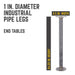 1 in. x 24 in. Round Flange Pipe Table Legs - 4 Pack - Sweatfully