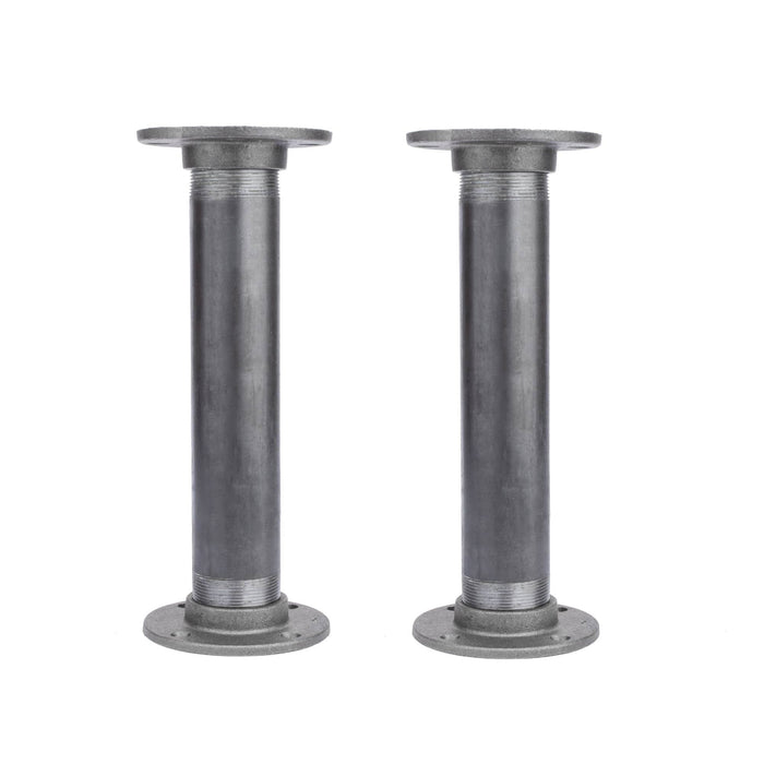 2 in. x 12 in. Round Flange Pipe Table Legs - 2 Pack - Sweatfully