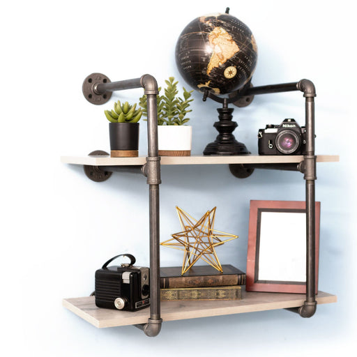 2 -Tier Wall Mounted Shelf By PIPE DECOR - Sweatfully