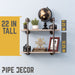 2 -Tier Wall Mounted Shelf By PIPE DECOR - Sweatfully