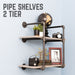 2 -Tier Wall Mounted Shelf By PIPE DECOR - Sweatfully