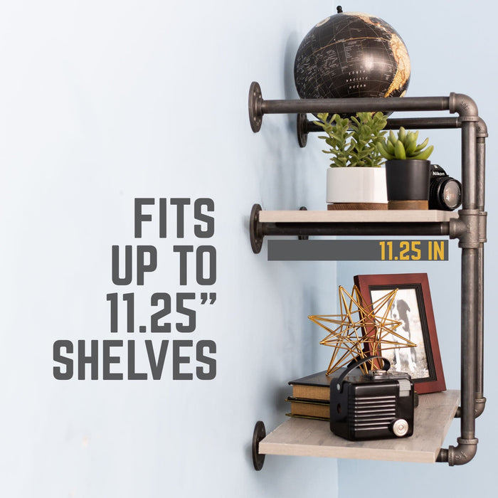 2 -Tier Wall Mounted Shelf By PIPE DECOR - Sweatfully