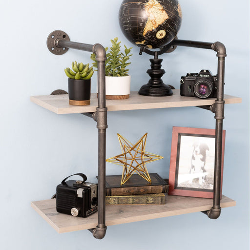 2 -Tier Wall Mounted Shelf By PIPE DECOR - Sweatfully