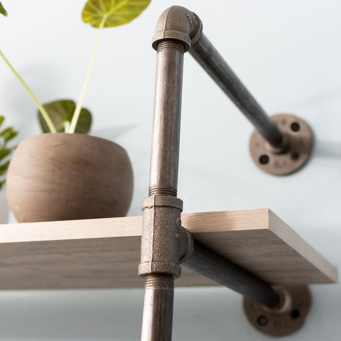 2 -Tier Wall Mounted Shelf By PIPE DECOR - Sweatfully
