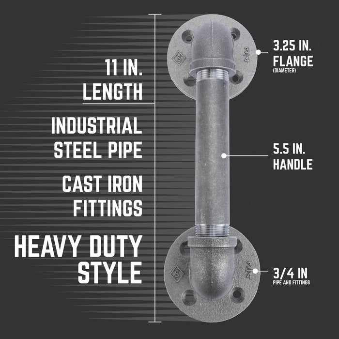 3/4 in. Classic Barn Door Handle - 11 in. L - Sweatfully