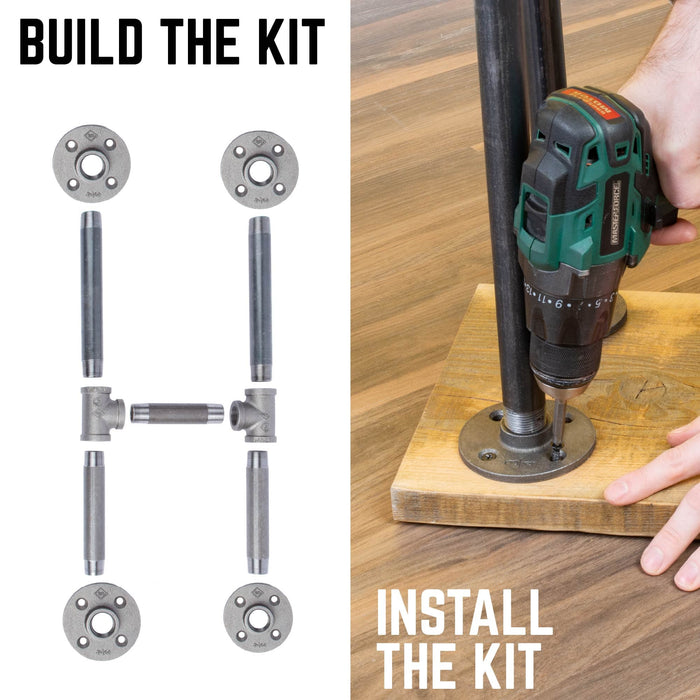 3/4 in. H Round Flanges Pipe Kit for Bench Legs - Sweatfully