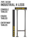 3/4 in. H Pipe Round Flange Console Table Legs-13.25 in. Wide - Sweatfully