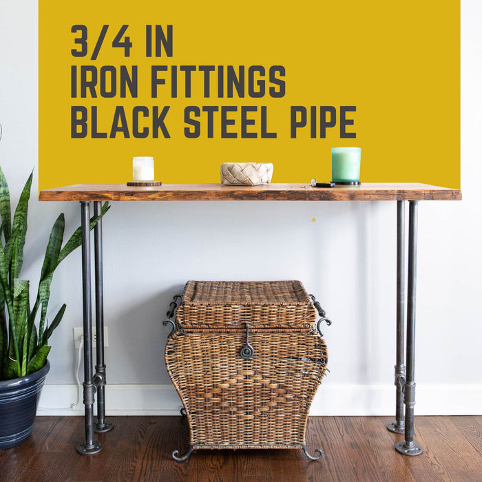 3/4 in. H Pipe Round Flange Console Table Legs-13.25 in. Wide - Sweatfully