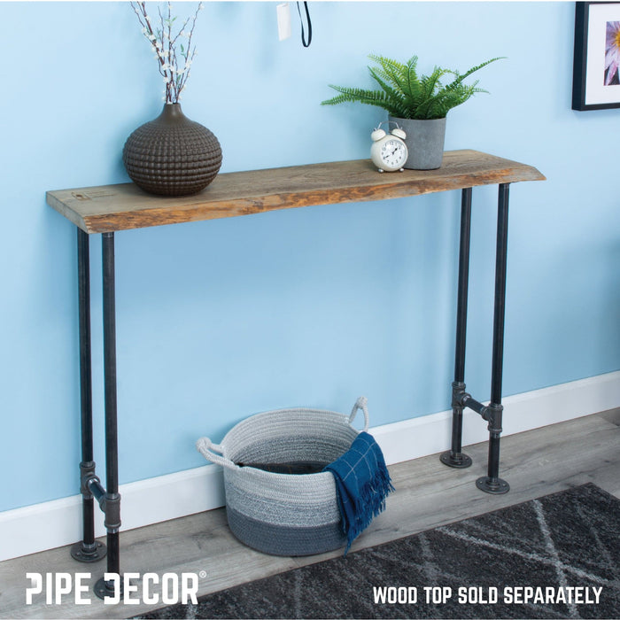 3/4 in. H Pipe Leg Kit Console Table, 9.75 in. W - 2 pack - Sweatfully