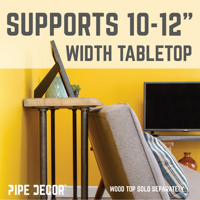 3/4 in. H Pipe Leg Kit Console Table, 9.75 in. W - 2 pack - Sweatfully