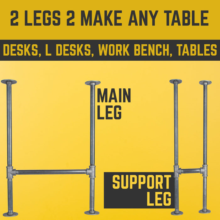 3/4 in. H Pipe Desk Support Leg - 1 Leg - Sweatfully