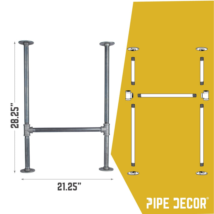 3/4 in. H Pipe Desk Legs - 2 Pack - Sweatfully