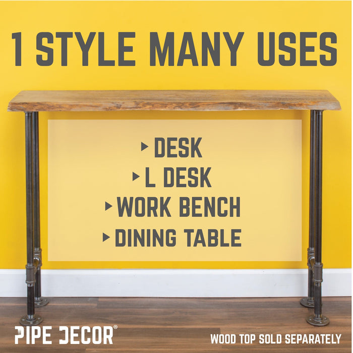 3/4 in. H Pipe Desk Legs - 2 Pack - Sweatfully