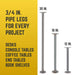 ¾ in. x 12 in. Round Flange Pipe Table Legs - 4 Pack - Sweatfully