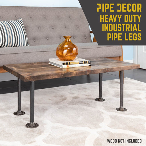 ¾ in. x 12 in. Round Flange Pipe Table Legs - 4 Pack - Sweatfully