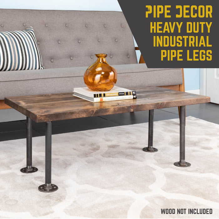 ¾ in. x 12 in. Round Flange Pipe Table Legs - 4 Pack - Sweatfully