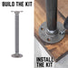 ¾ in. x 12 in. Round Flange Pipe Table Legs - 4 Pack - Sweatfully