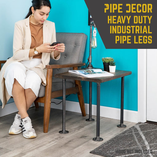 ¾ in. x 18 in. Round Flange Pipe Table Legs - 4 Pack - Sweatfully