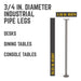 ¾ in. x 30 in. Round Flange Pipe Table Legs - 4 Pack - Sweatfully