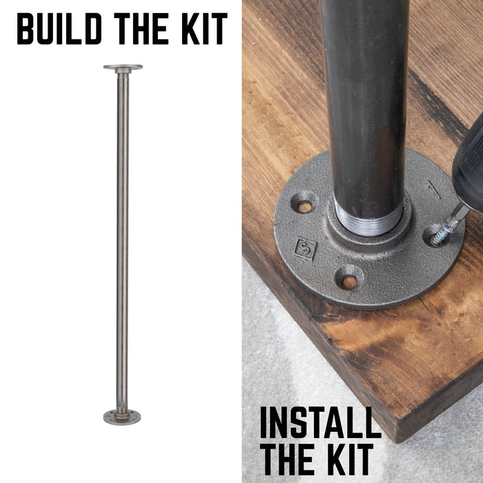 ¾ in. x 30 in. Round Flange Pipe Table Legs - 4 Pack - Sweatfully