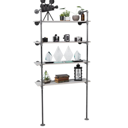 4 -Tier Floor Mounted Shelf By PIPE DECOR - Sweatfully