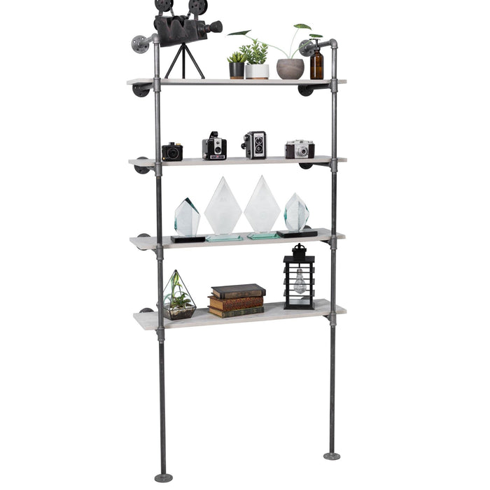 4 -Tier Floor Mounted Shelf By PIPE DECOR - Sweatfully
