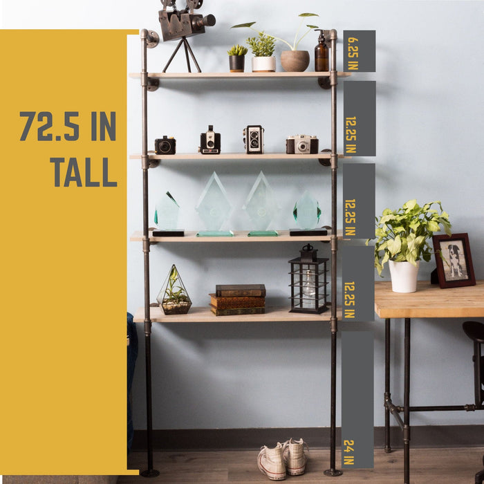 4 -Tier Floor Mounted Shelf By PIPE DECOR - Sweatfully