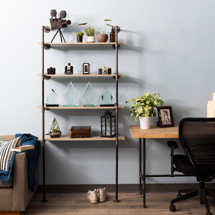 4 -Tier Floor Mounted Shelf By PIPE DECOR - Sweatfully