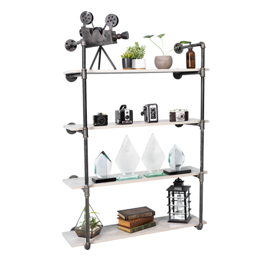 4 -Tier Wall Mounted Shelf By PIPE DECOR - Sweatfully