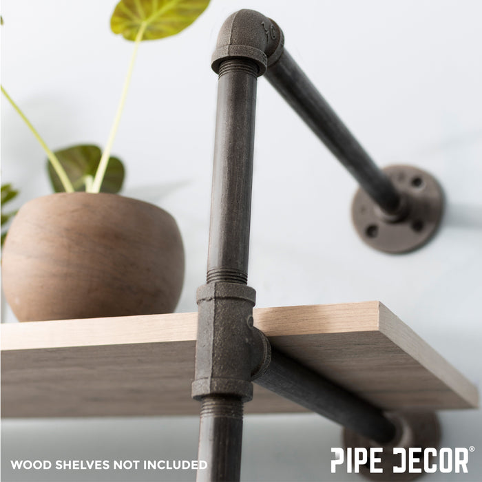 4 -Tier Wall Mounted Shelf By PIPE DECOR - Sweatfully
